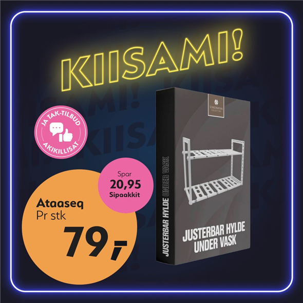 Hylde under vask justerbar